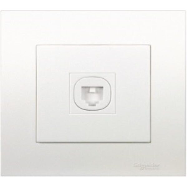 SCHNEIDER VIVACE SOCKET TELEPHONE OUTLET 7*7cm WITH SHUTTER-KB31TS WHITE